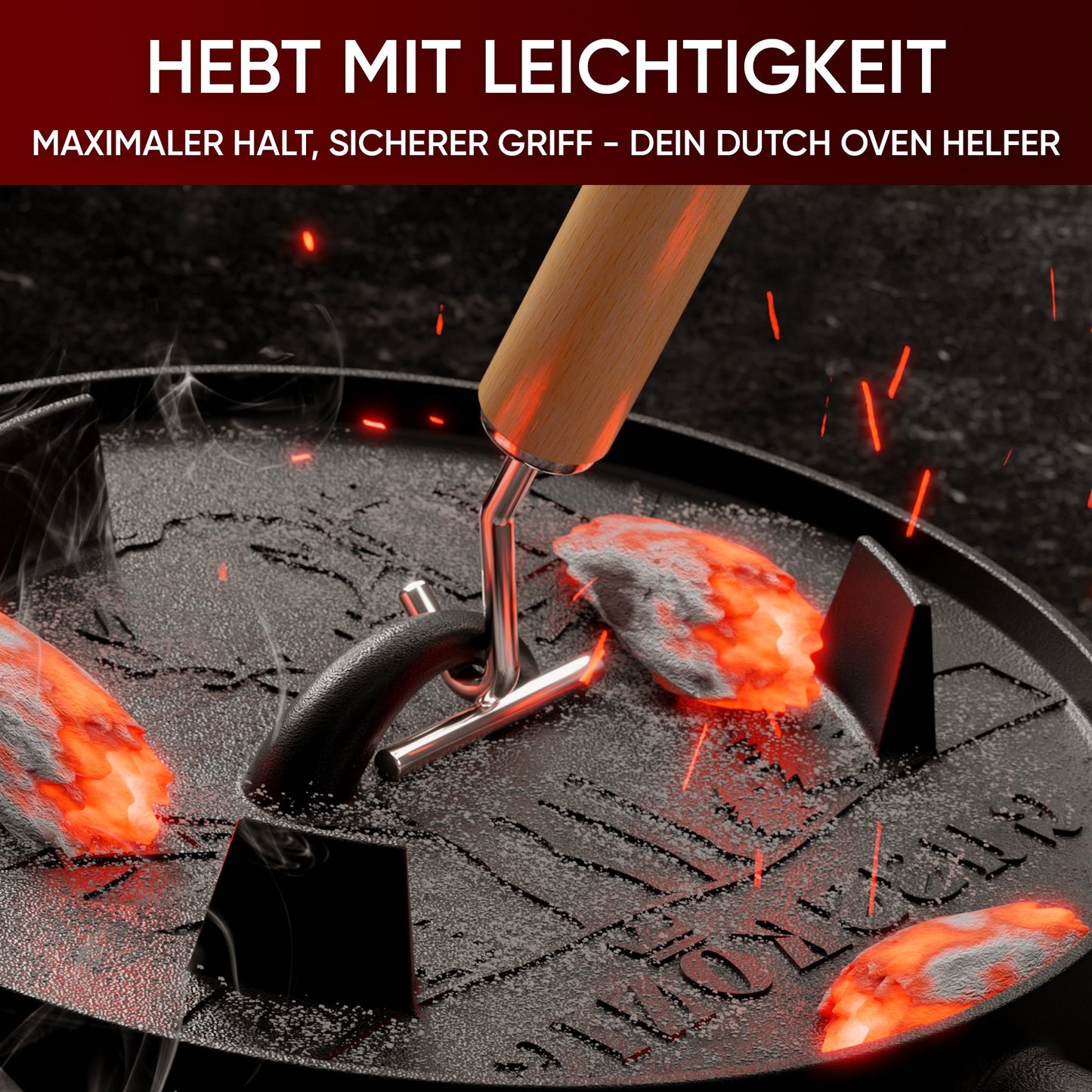 2in1 Deckelheber für Dutch Oven – sicher & praktisch5LGusskönig
