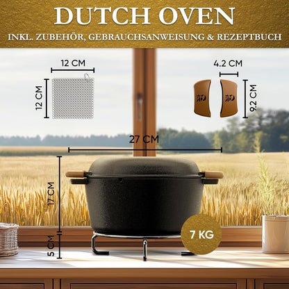 2in1 Gusseisen Brotbackform - inkl. Kochbuch & Zubehör2in1 TopfGusskönig