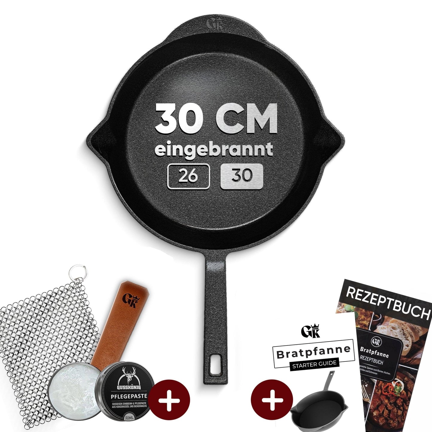 Bratpfanne & GusseisenpfanneBratpfanne+PflegepasteGusskönig