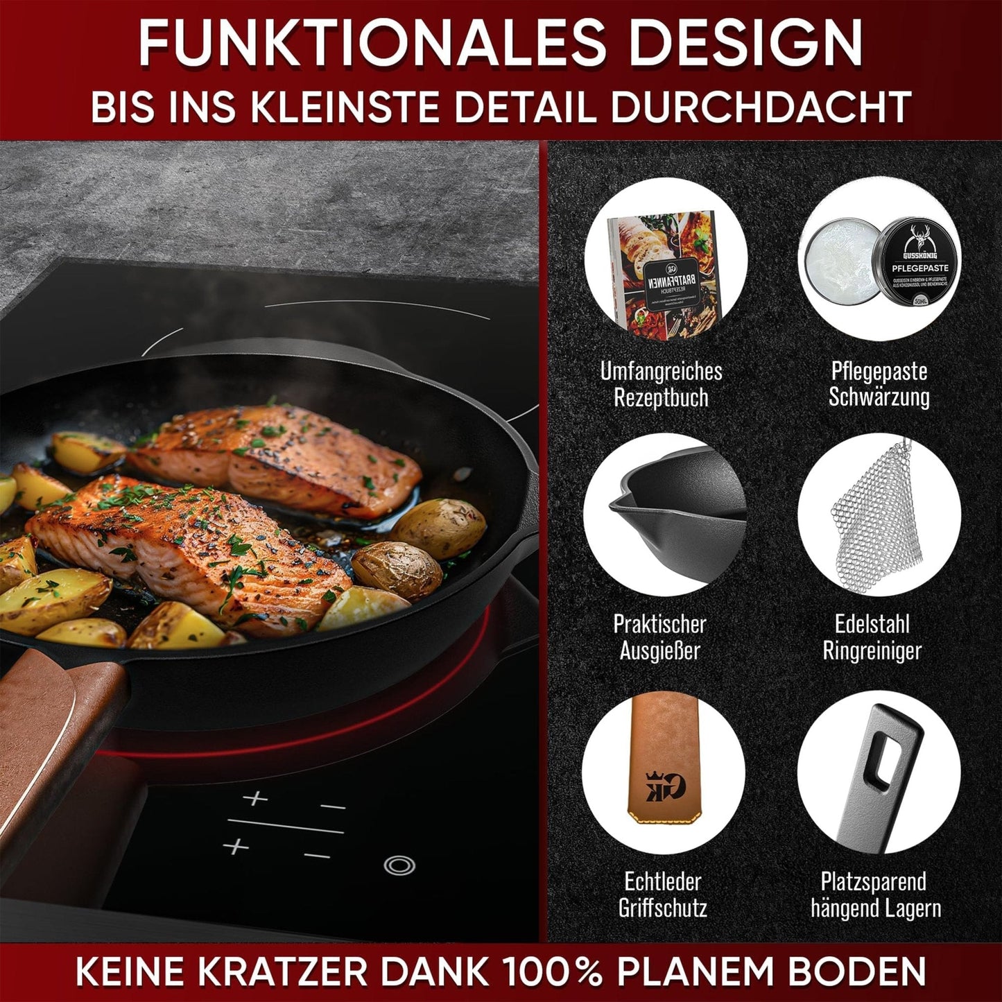 Bratpfanne & GusseisenpfanneBratpfanne+PflegepasteGusskönig