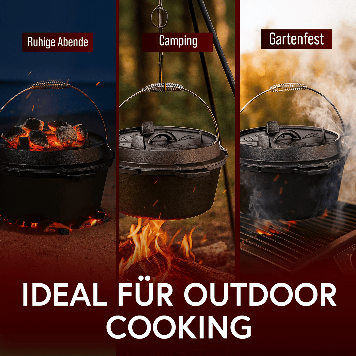 Dutch Oven KlassischOhne Füßen+PflegepasteGusskönig