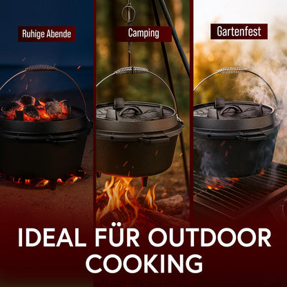 Dutch Oven KlassischMit Füßen+PflegepasteGusskönig