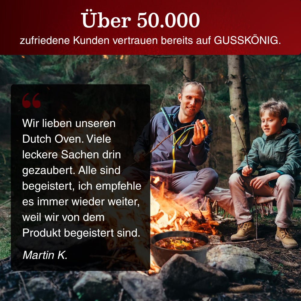 Dutch Oven KlassischOhne Füßen+PflegepasteGusskönig