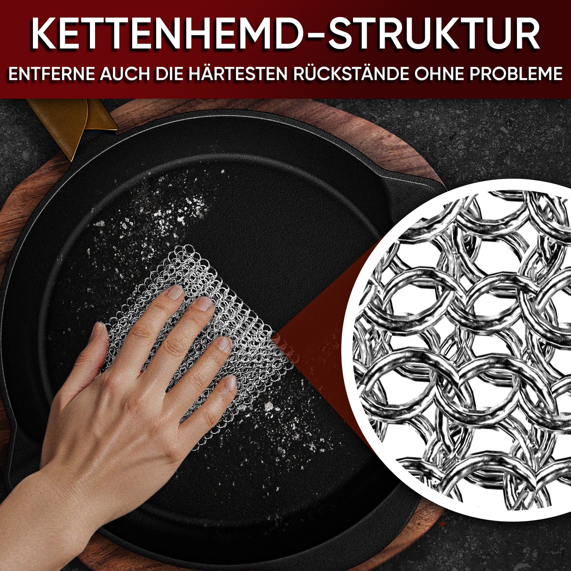 Edelstahl - Ringreiniger – schonend & effektiv für Gusseisen18 cmGusskönig