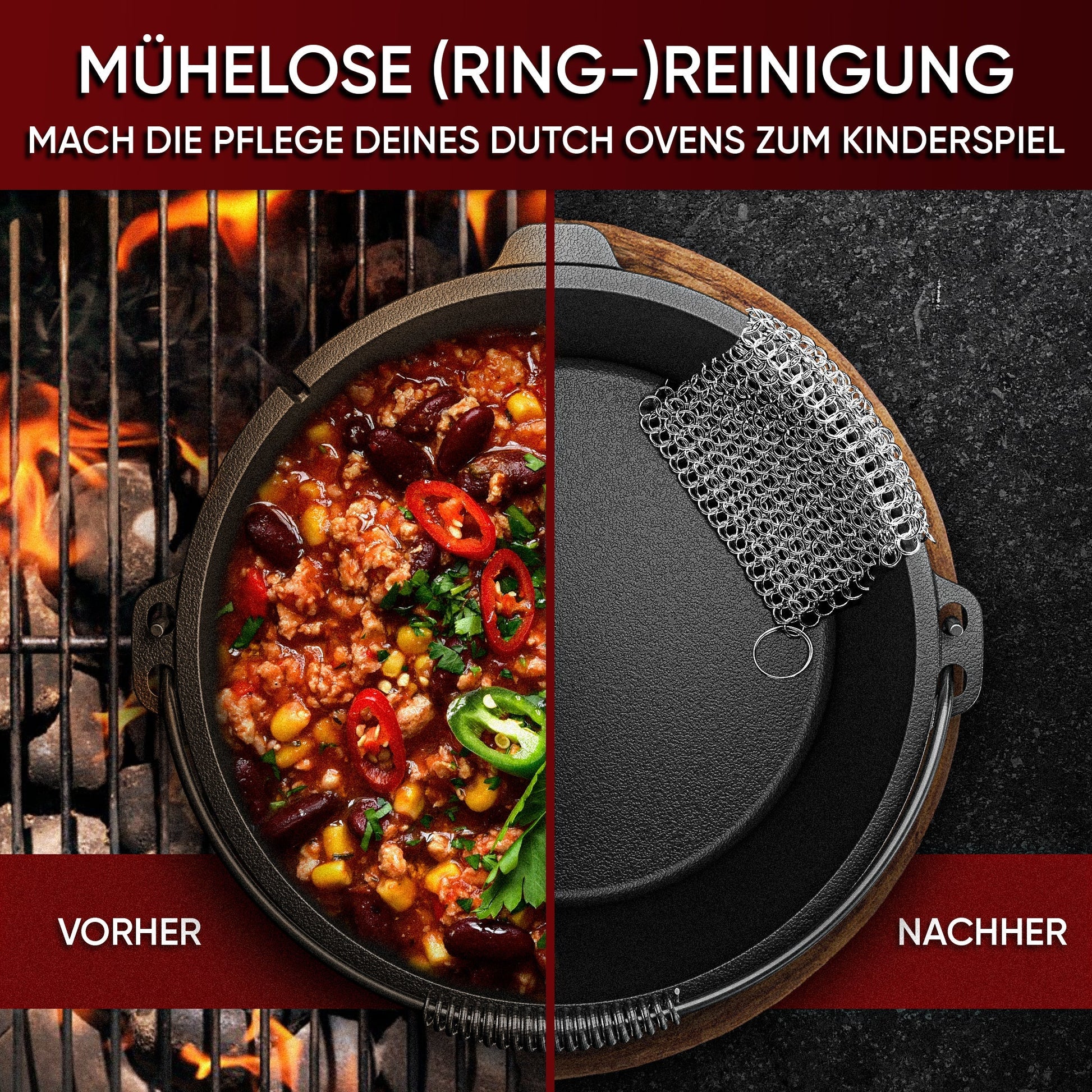 Edelstahl - Ringreiniger – schonend & effektiv für Gusseisen18 cmGusskönig