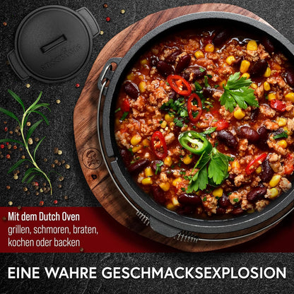 Gusseisen Topf - Set – Ideal zum Braten, Grillen & Schmoren13er SetGusskönig