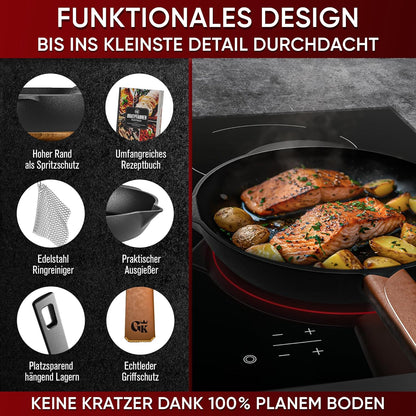 Gusseisen Topf - Set – Ideal zum Braten, Grillen & Schmoren13er SetGusskönig